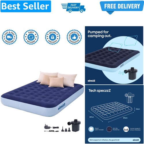 Inflatable flocked air bed - flocked,